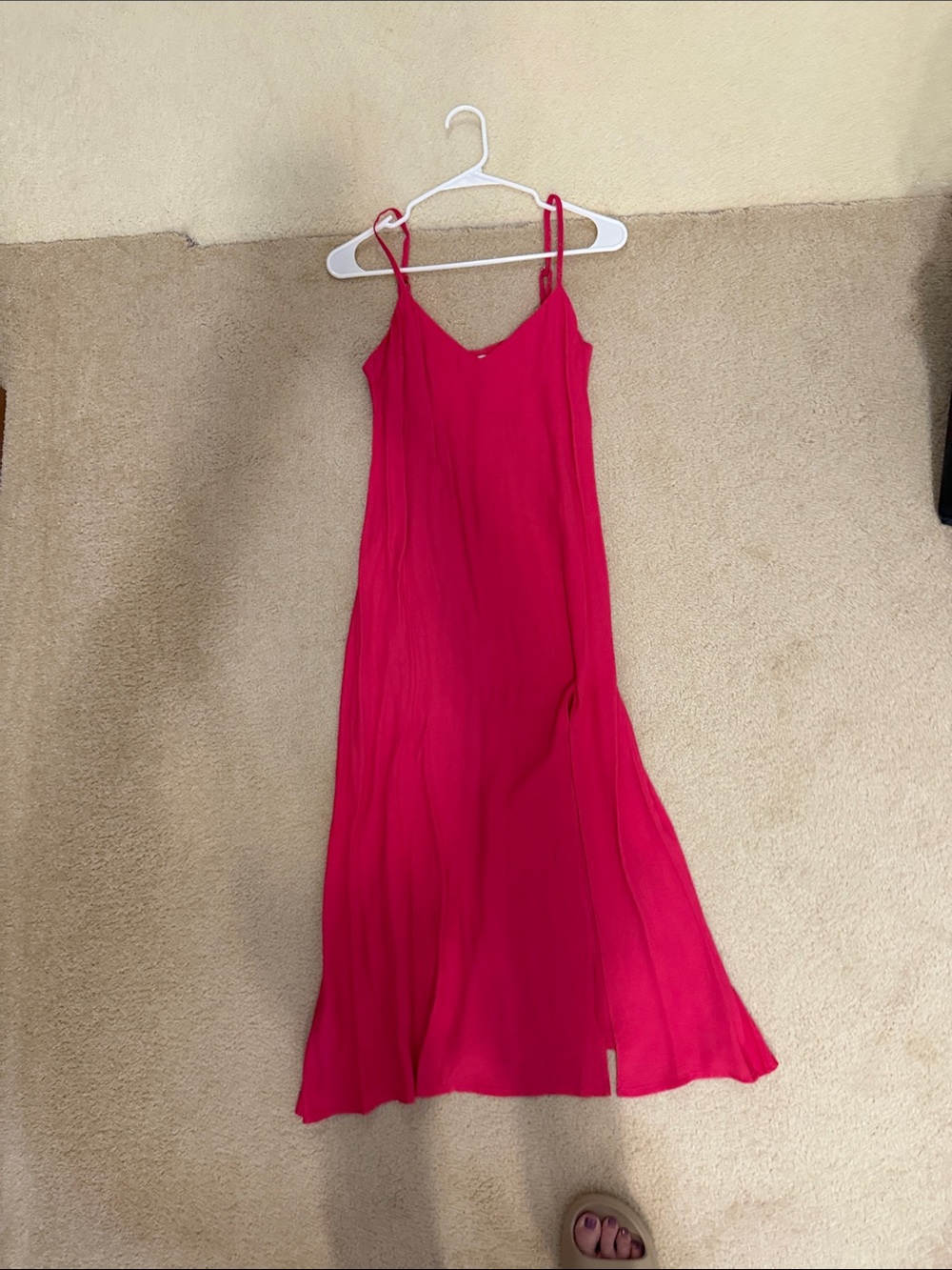 Reformation Bright Pink Strapless Spaghetti Dress